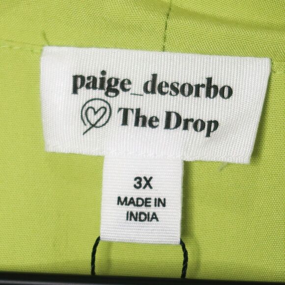 The Drop Paige Desorbo Womens Wrap Dress Plus Size 3X Lime Green Office Minimal‎ - Picture 4 of 11